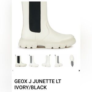 Geox Kids Ivory and Black Boots